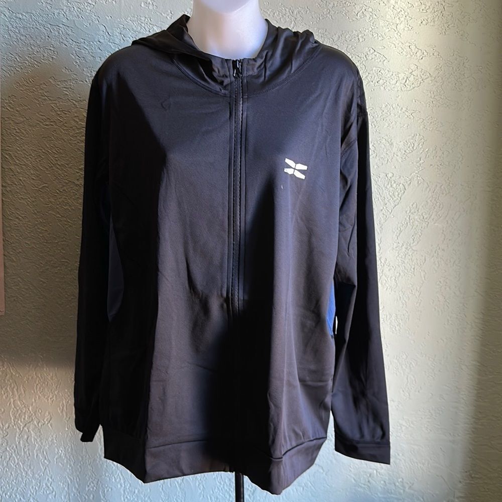 X-Shadow Men's XL Black Full Zip Hoodie Hooded Sweatshirt Jacket